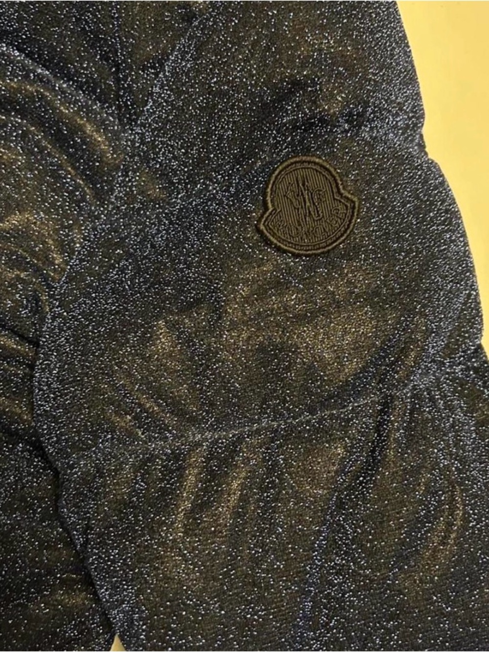 Moncler Women's Navy Puffer Coat with Faux Fur Hood - Picture 2 of 4